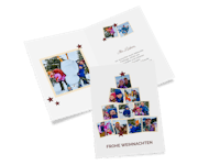 Foto-Klappkarten mit persönlicher Nachricht als Weihnachtskarten gestalten Klappkarte als Weihnachtskarte mit Familienfoto