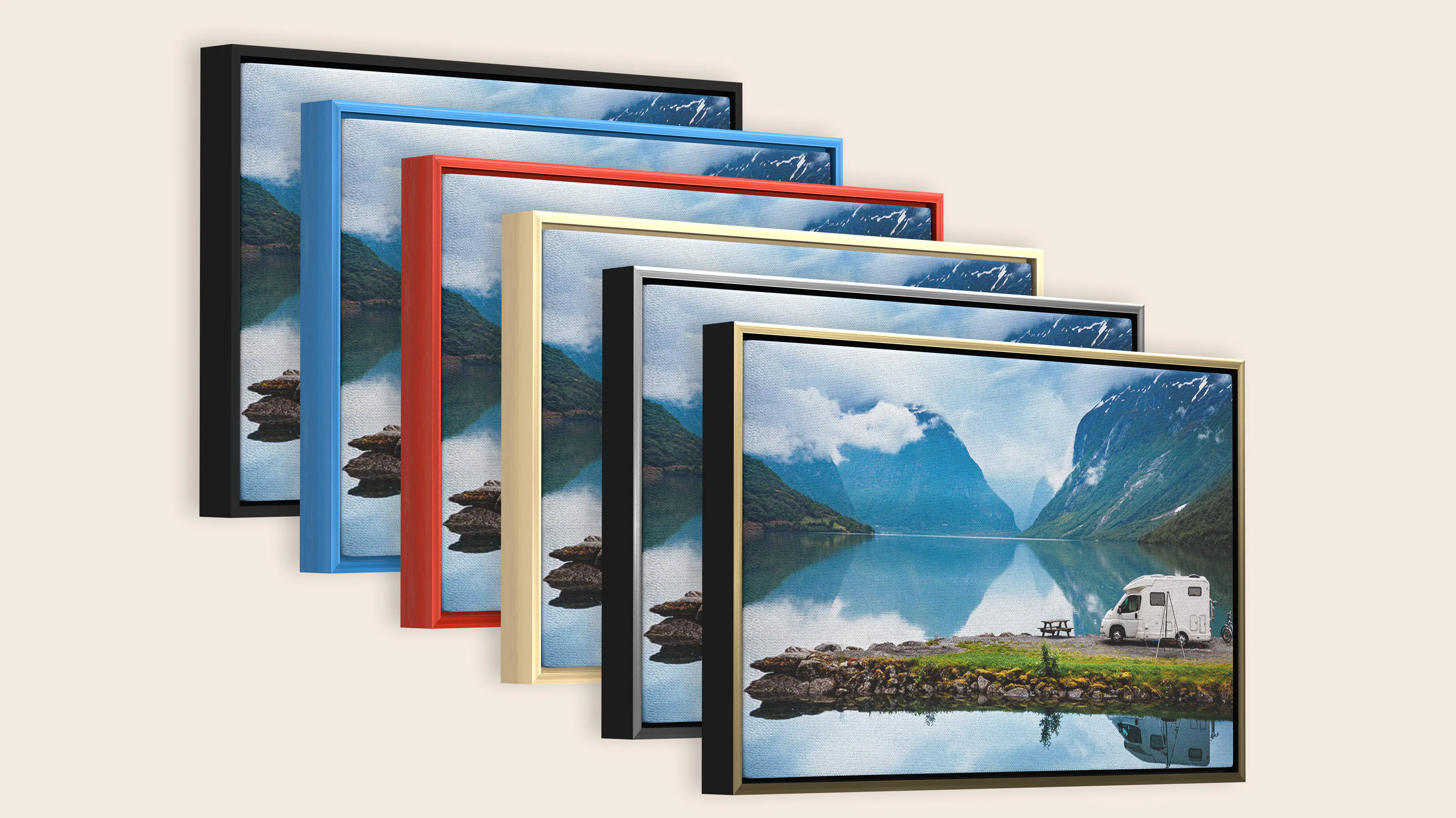 Foto op canvas met lijst