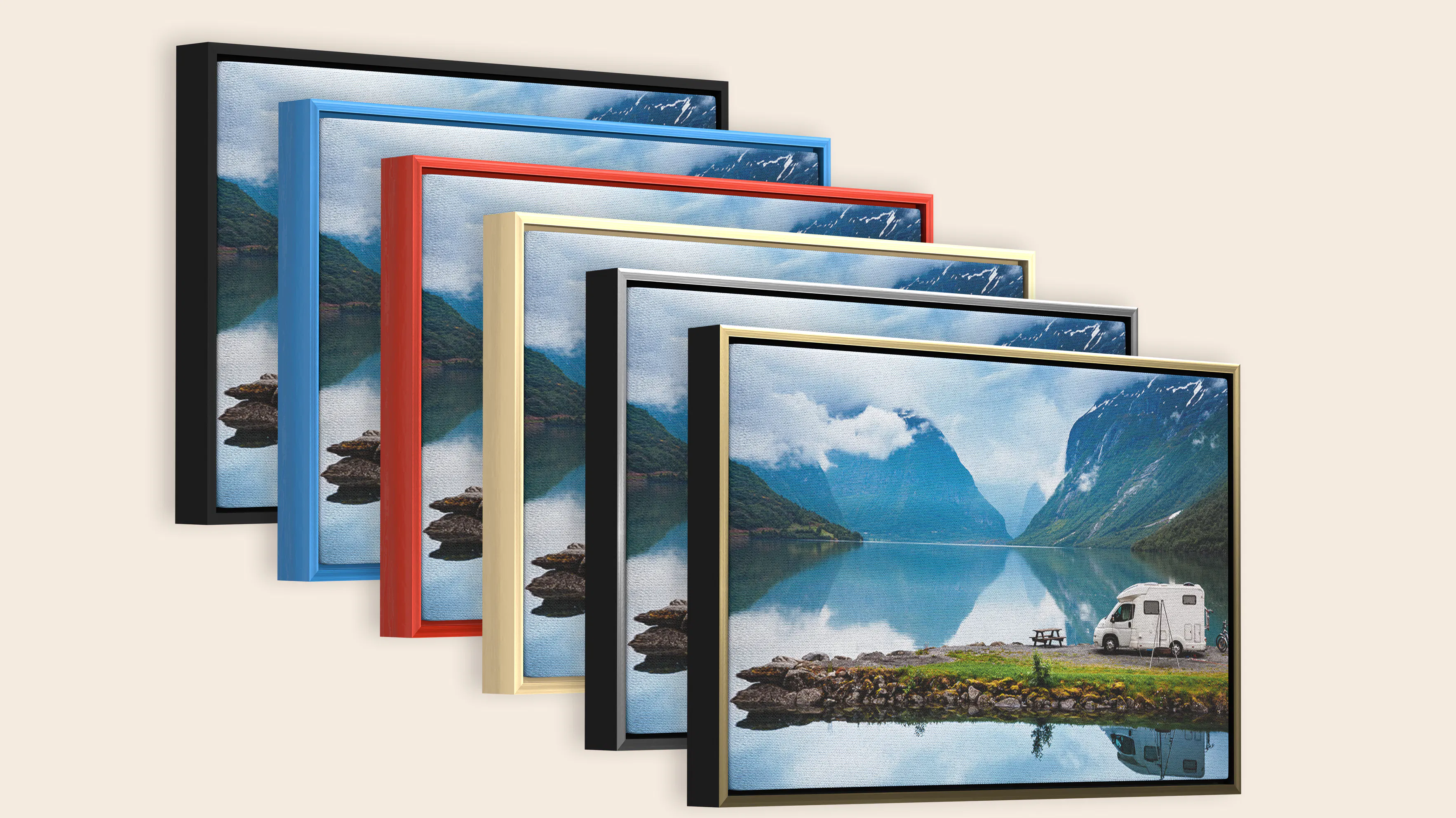 Foto op canvas met lijst