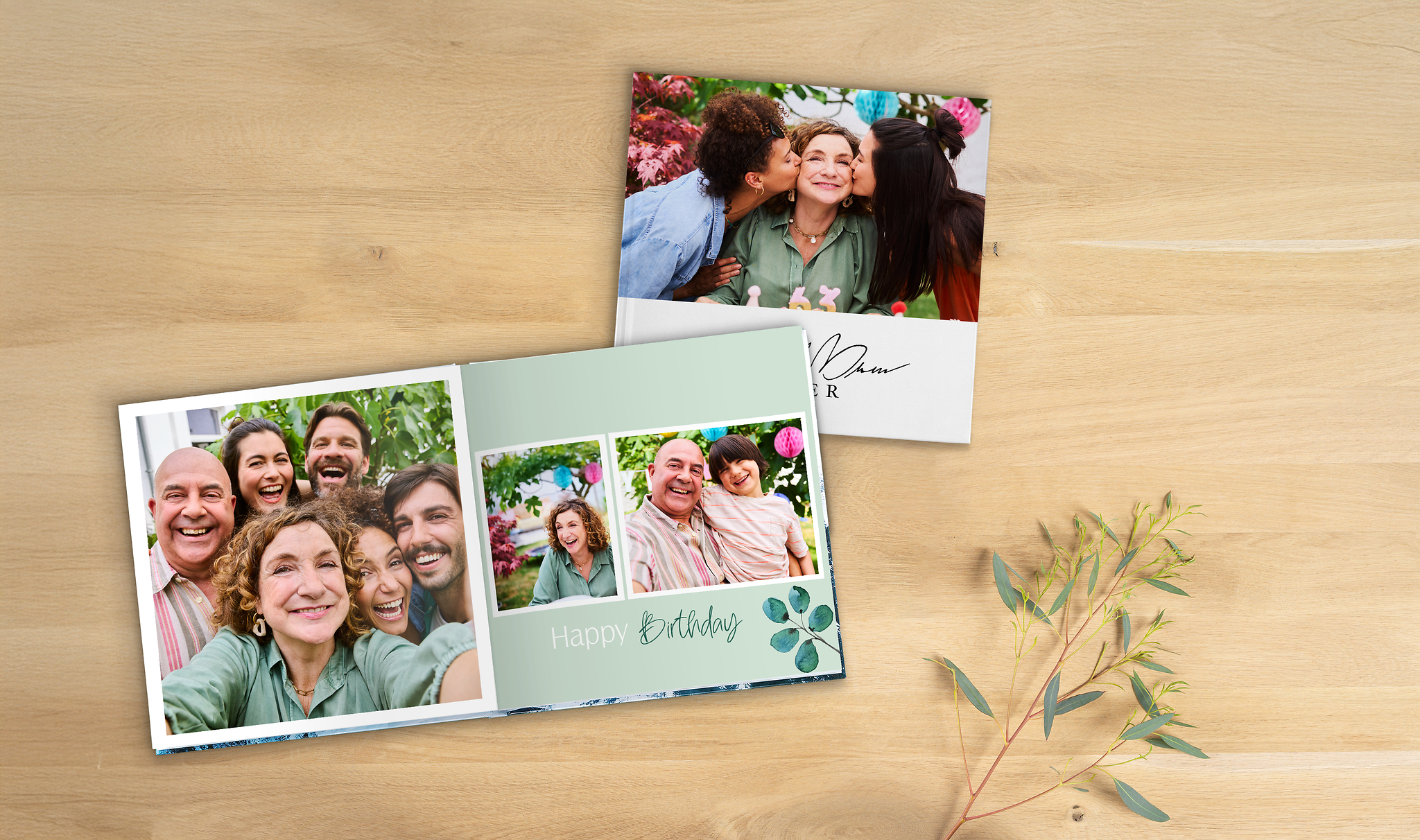 Pixum Fotobuch im kleinen quadratischen Format mit Familienbildern zum Geburtstag