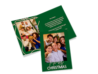 Foto-Klappkarten mit persönlicher Nachricht als Weihnachtskarten gestalten Klappkarte als Weihnachtskarte mit Familienfoto