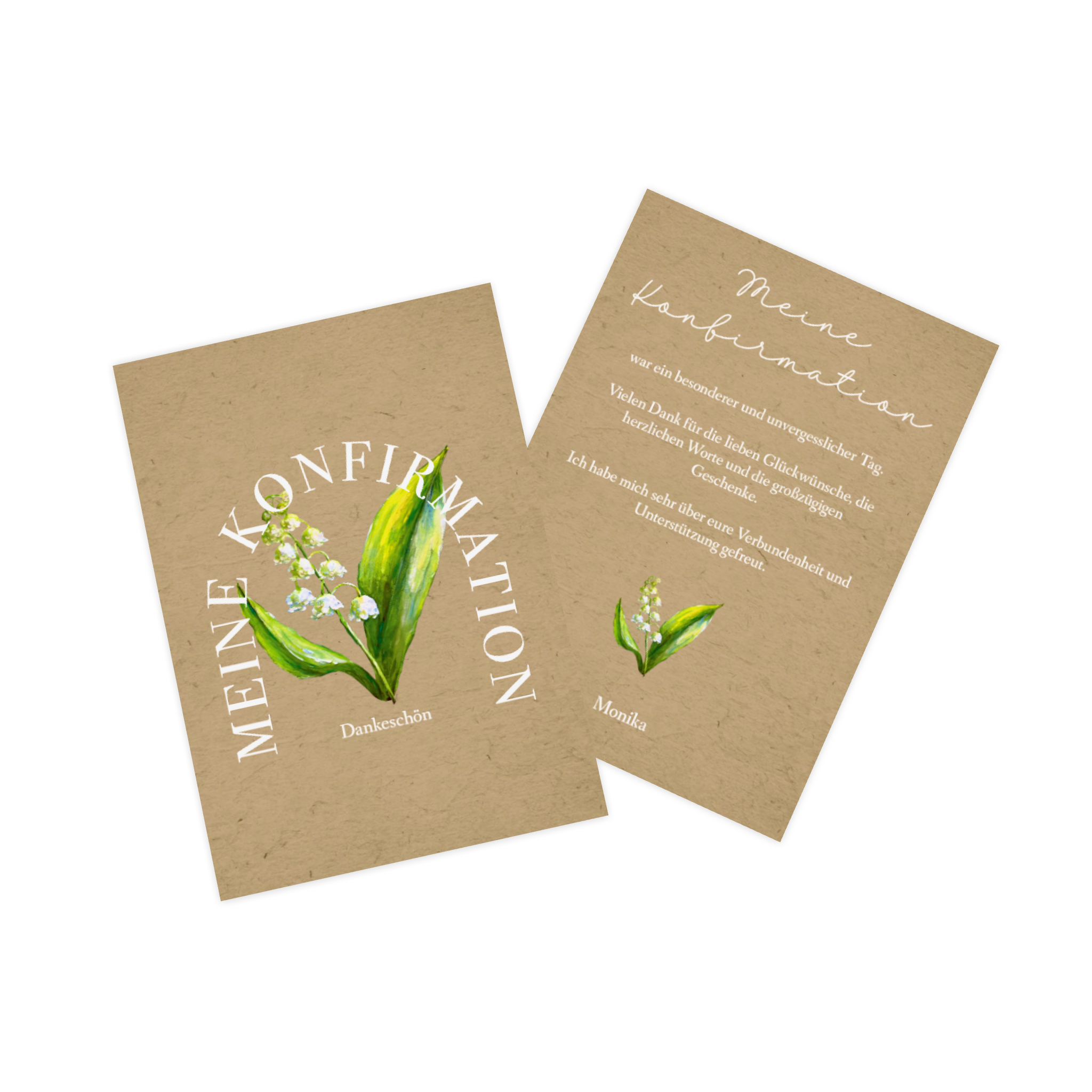 Danksagungskarte zur Konfirmation mit Blumen-Motiv