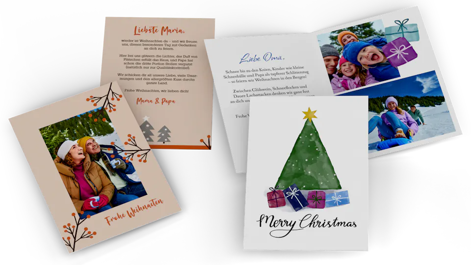 Weihnachtskarten mit Foto selbst gestalten