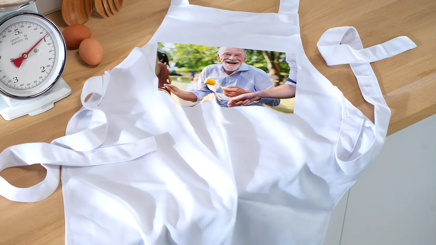 Foto-Kochschürze mit einem Foto von einem Großvater Foto-Kochschürze mit einem Foto von einem Großvater