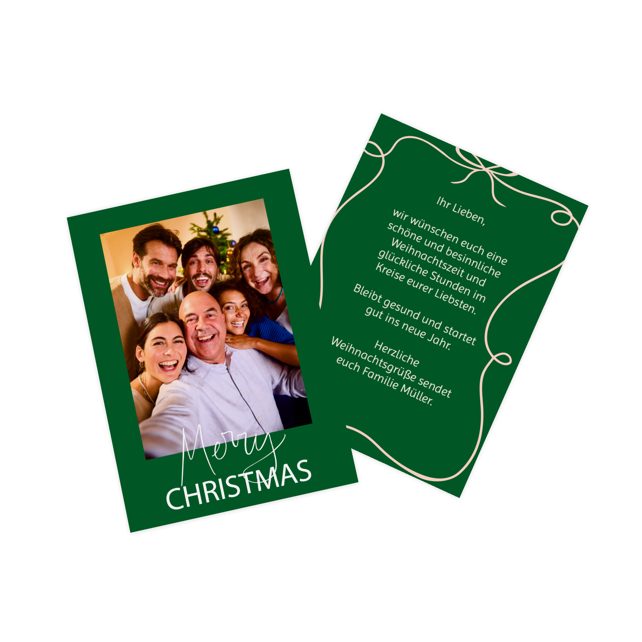Fotokarte als Weihnachtskarte mit Familienfoto