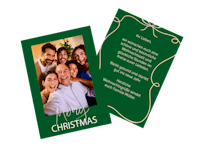 Fotokarten mit persönlicher Nachricht als Weihnachtskarten gestalten Fotokarte als Weihnachtskarte mit Familienfoto