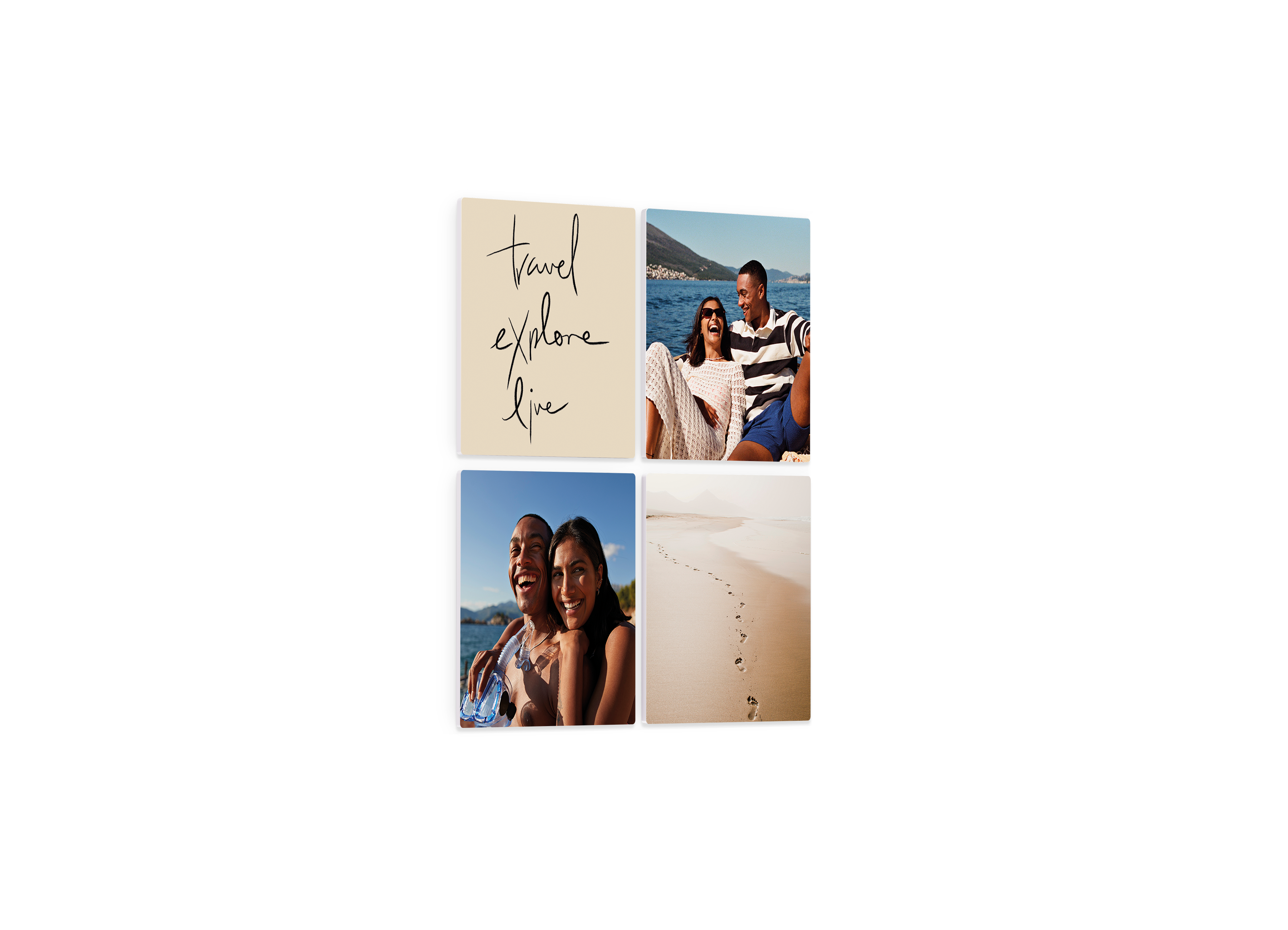 Vier Pixum Squares mit Strandmotiven von artboxONE.