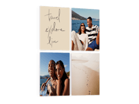 Kvadratiske fotoplader med kunstnerdesign fra artboxONE Fire firkanter med to kunstnermotiver fra artboxONE med temaet strandferie.