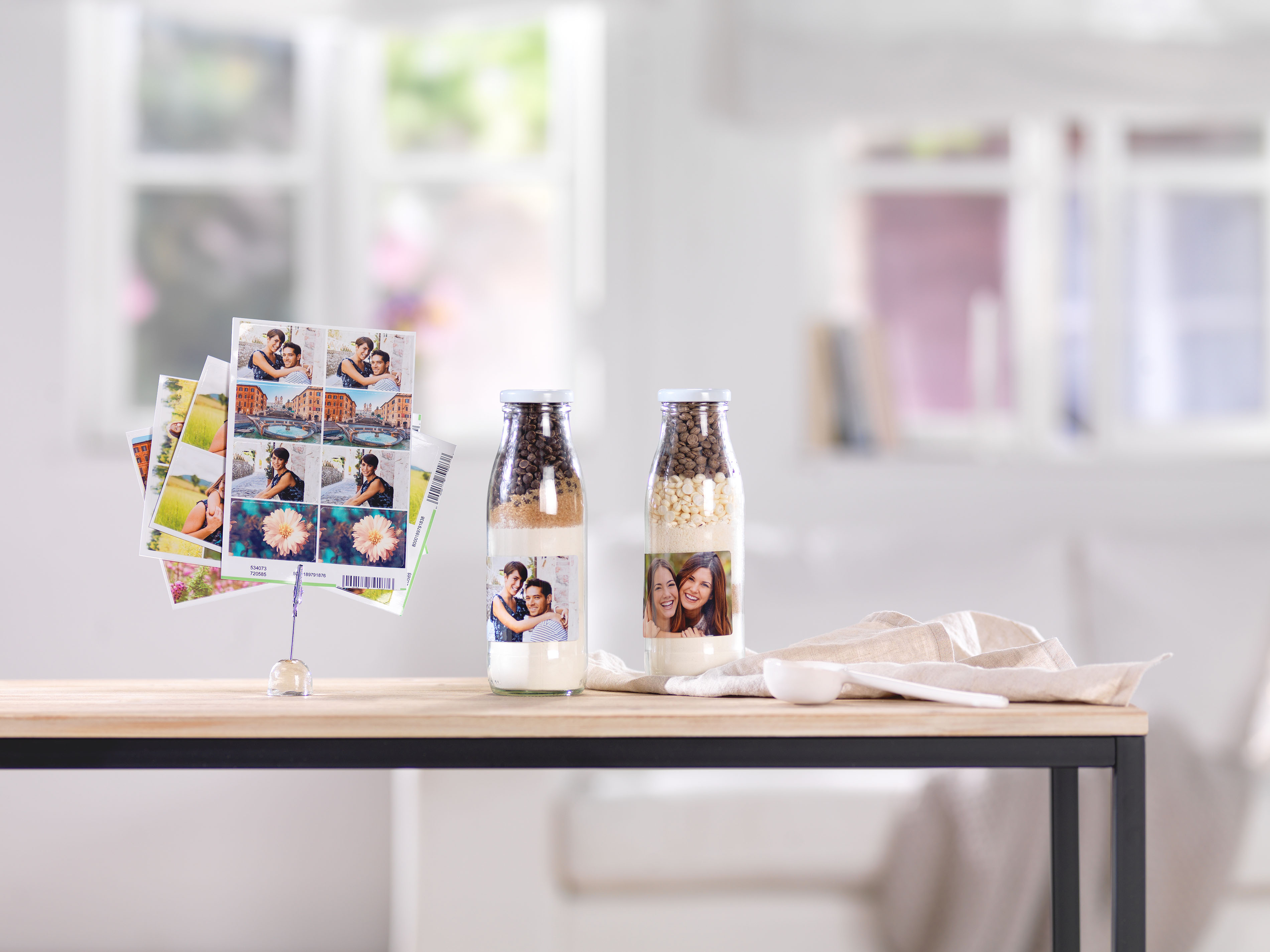 Photo stickers as labels