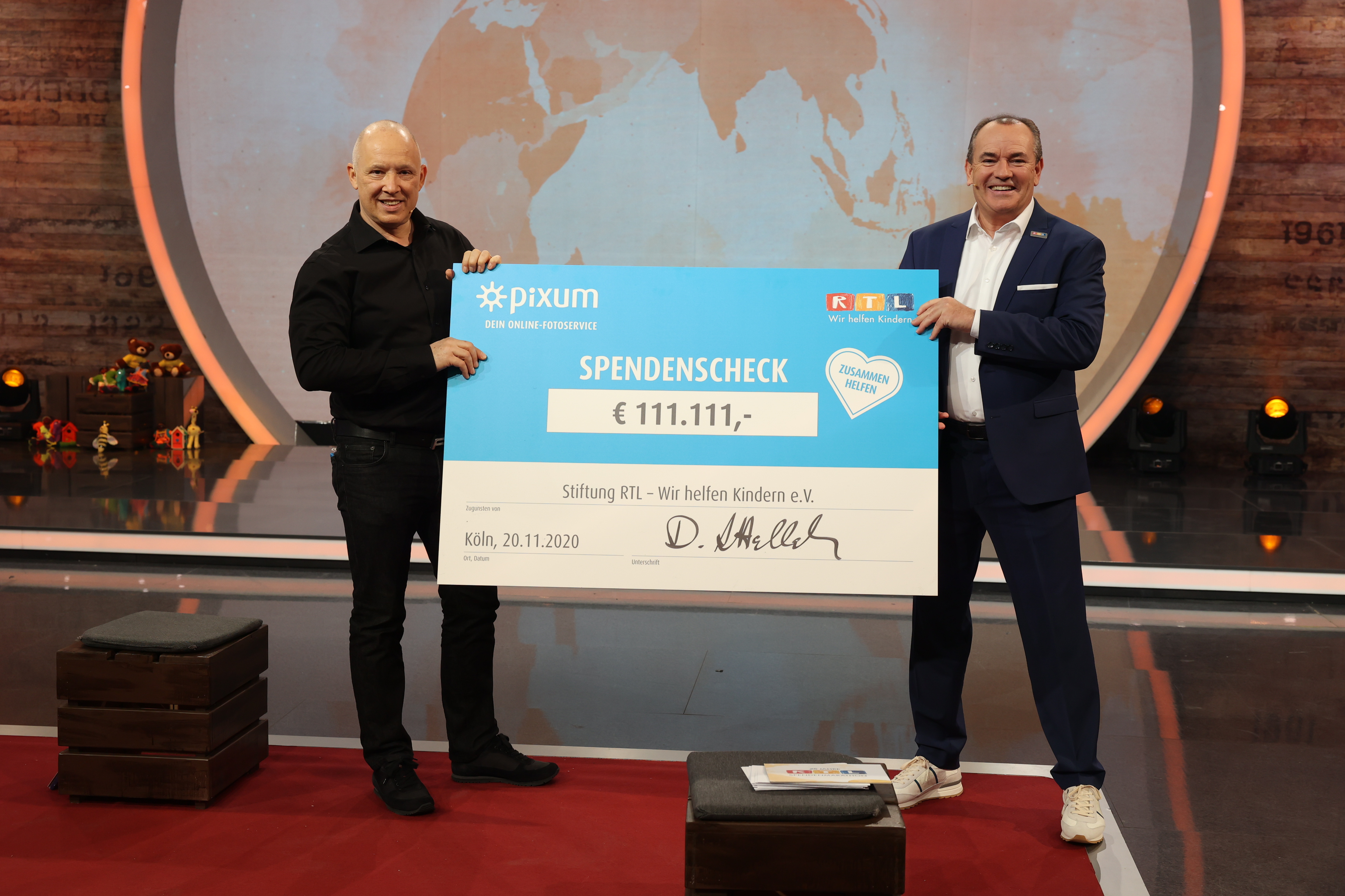 Daniel Attallah und Wolfram Kons beim RTL Spendenmarathon 2020