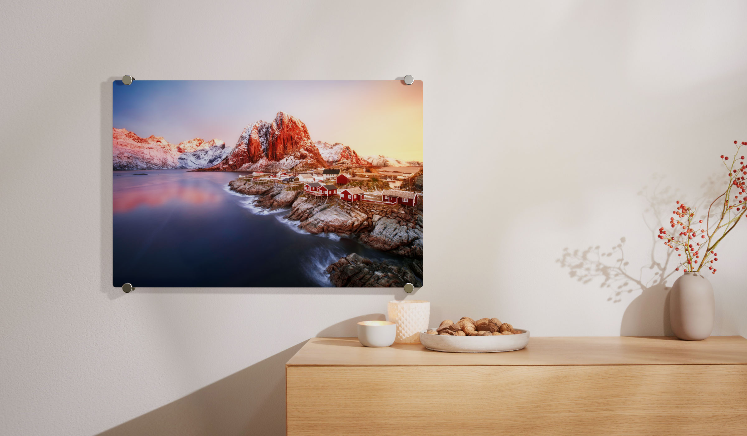 Acrylic print with winter image