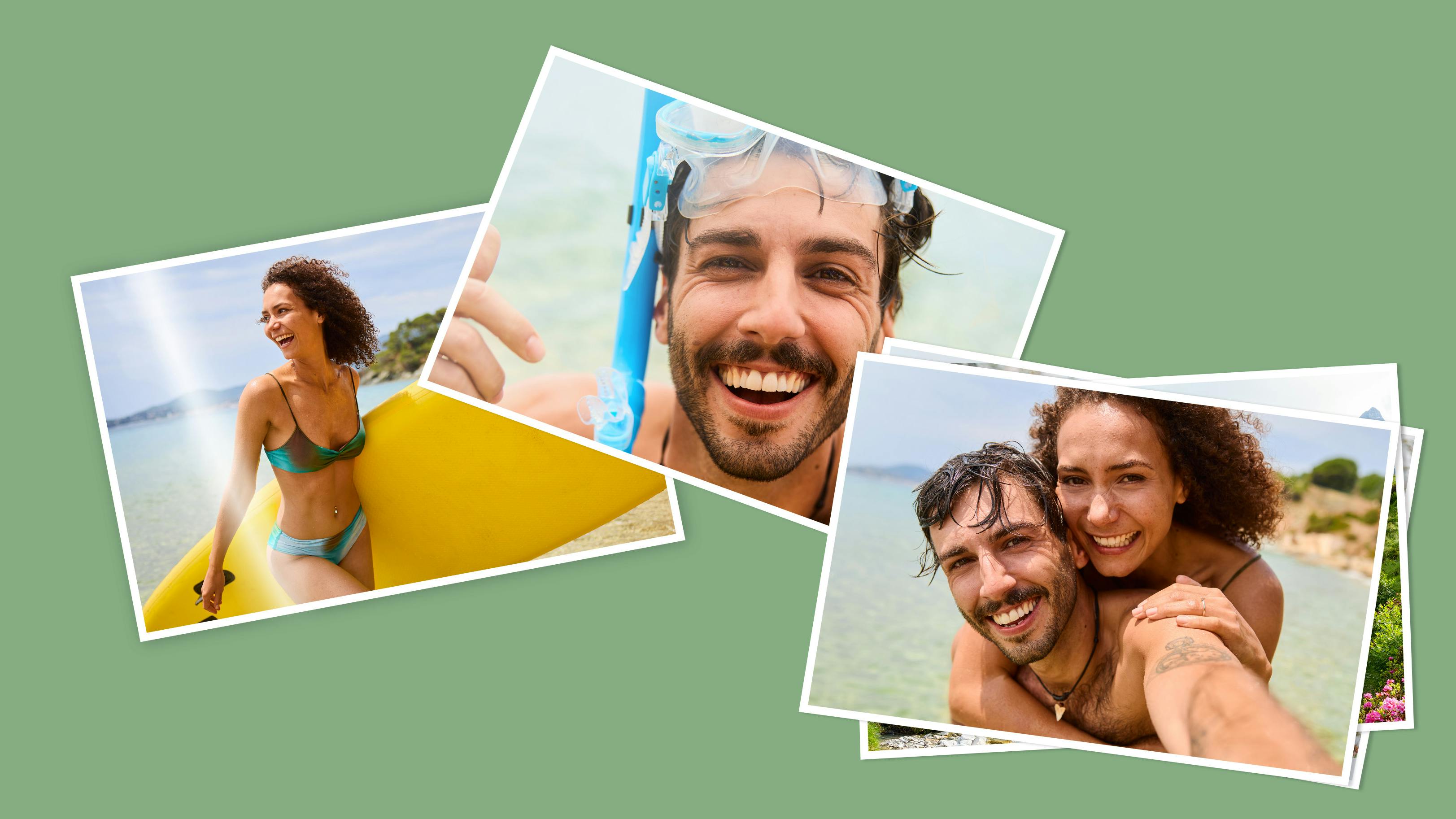 Pixum fotoafdrukken met vakantiefoto's van een stel op het strand