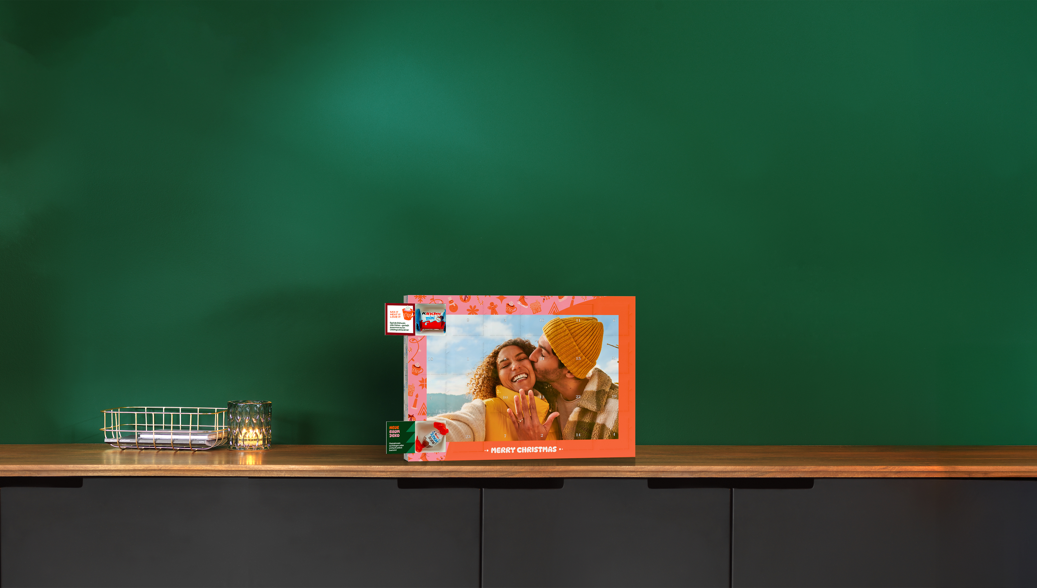 Pixum Adventskalender mit Schokolade von kinder und weihnachtliche Pärchen-Ideen 