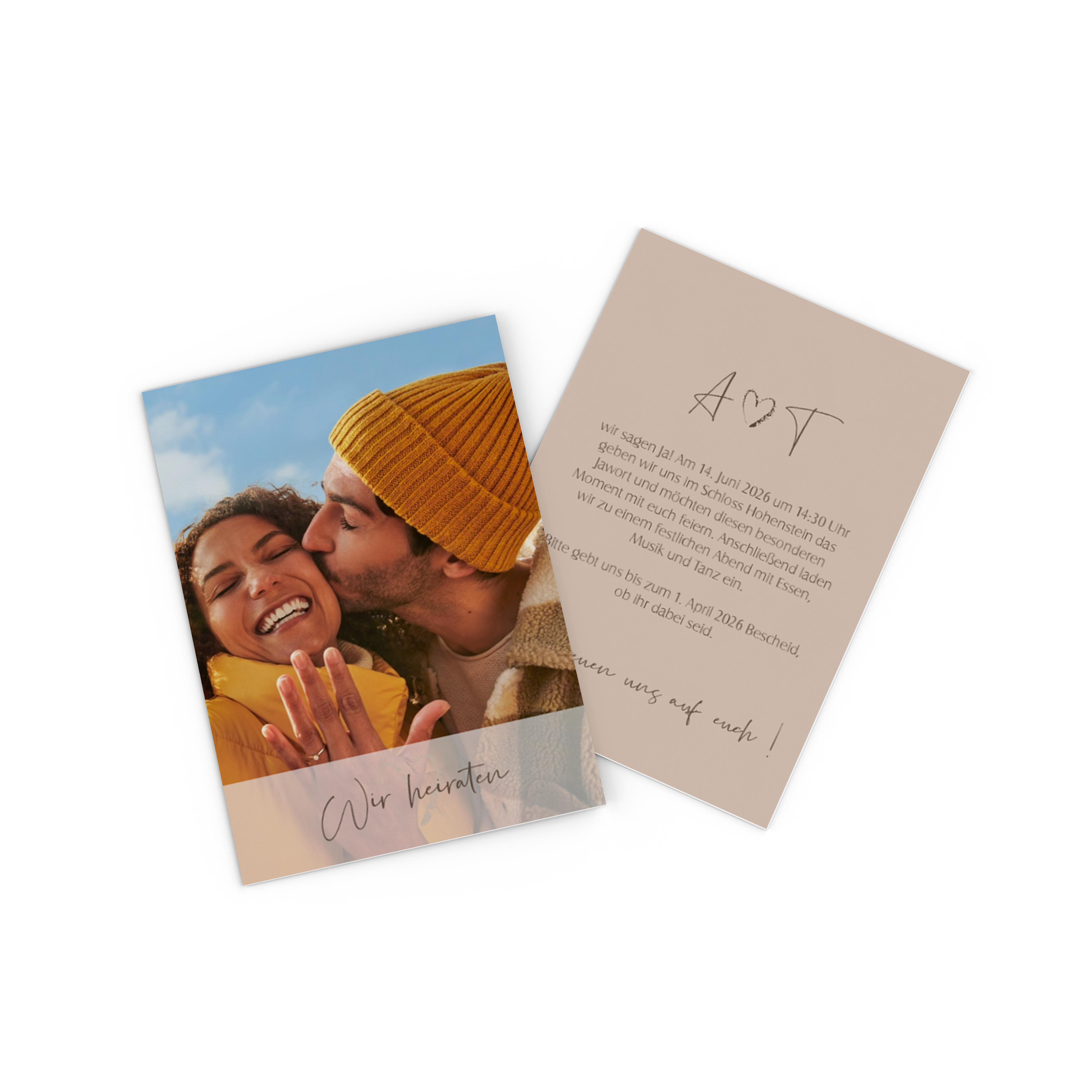 Fotokarte mit Pärchenfoto als Save the Date 