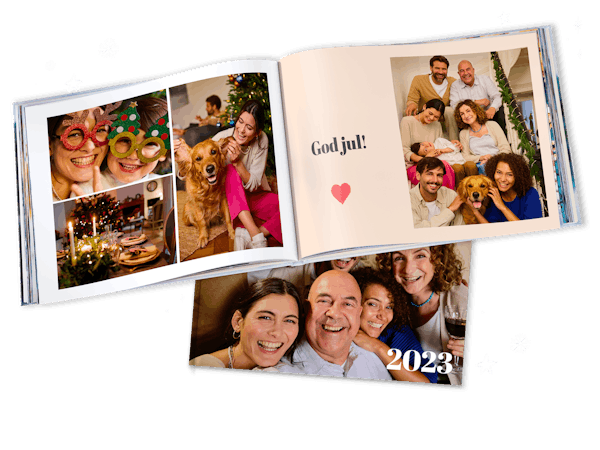 Skapa din Pixum fotobok Två Pixum fotoböcker med julstyle 2023