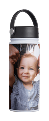 Freisteller der Trinkflasche mit Foto mit Babymotiv