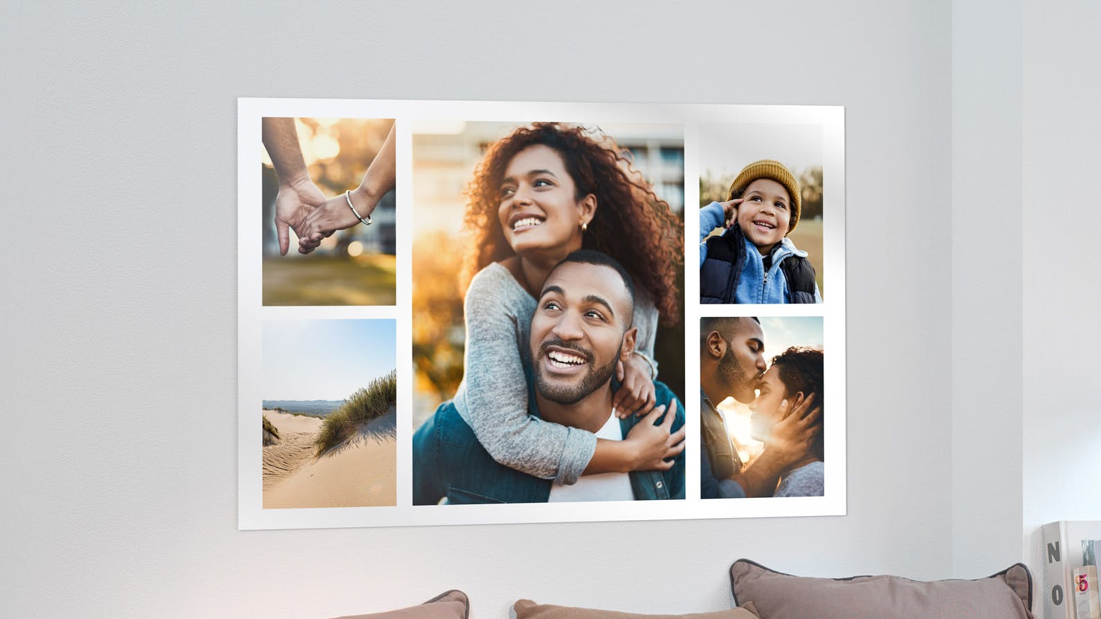 Poster personalizzato come collage con foto di coppia