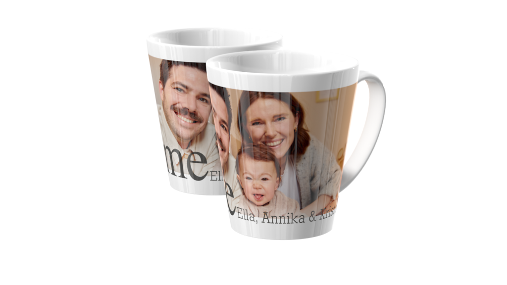 Kaffeebecher L mit einem Familienbild