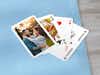 Baraja de póker personalizada con fotos con manta azul