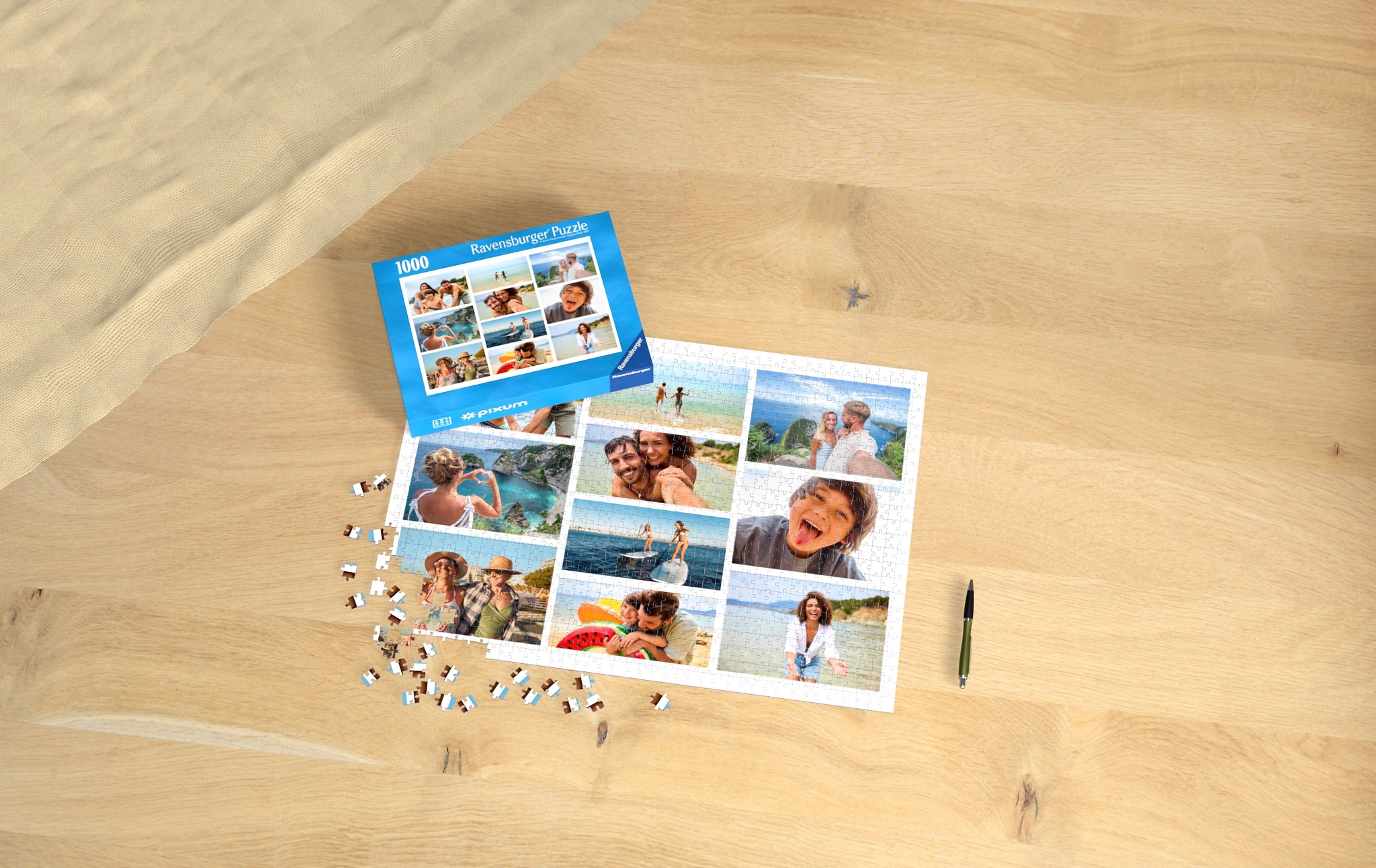 Fotocollage mit Urlaubsfoto als Motiv auf einem Ravensburger Puzzle