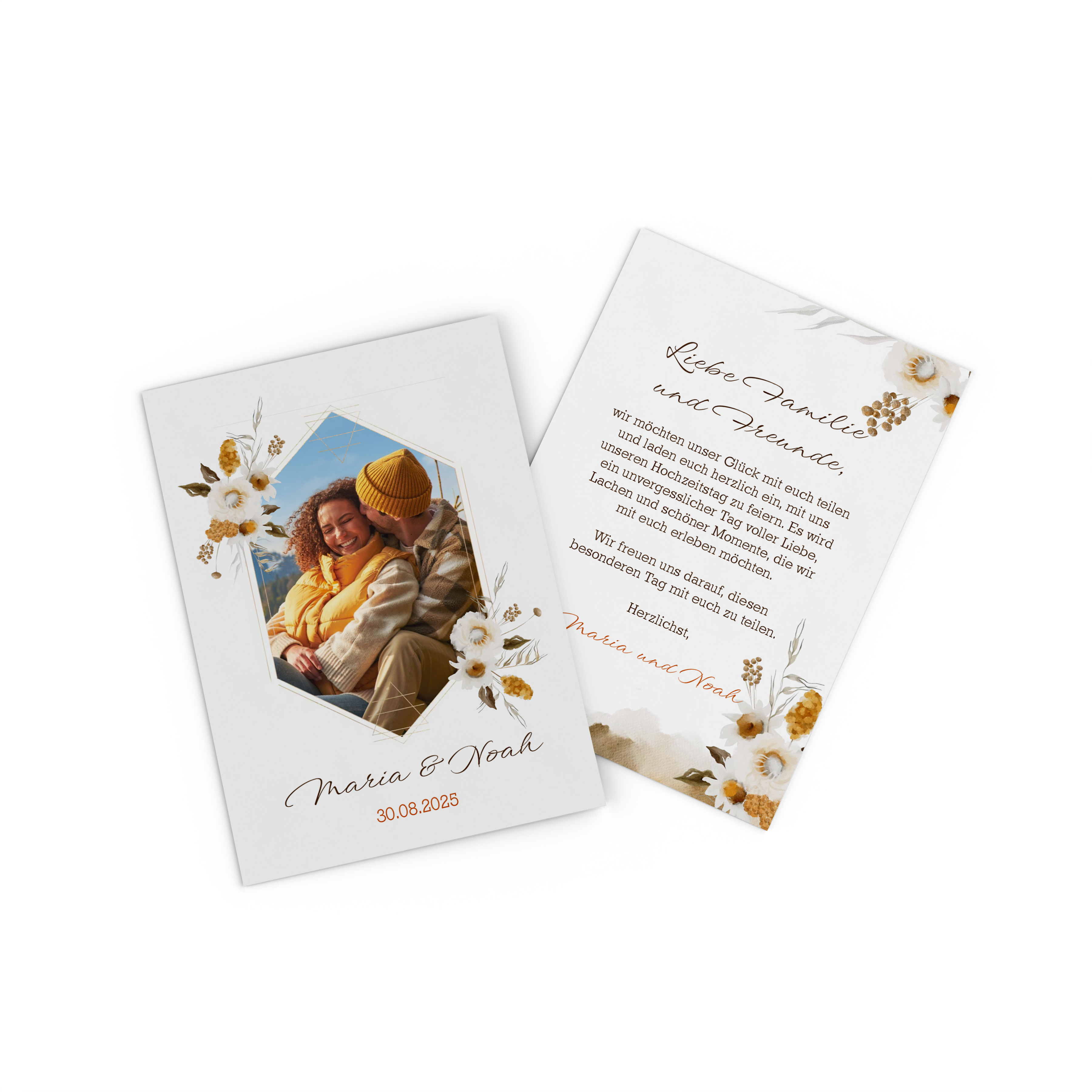 Fotokarte mit Pärchenfoto als Save the Date 