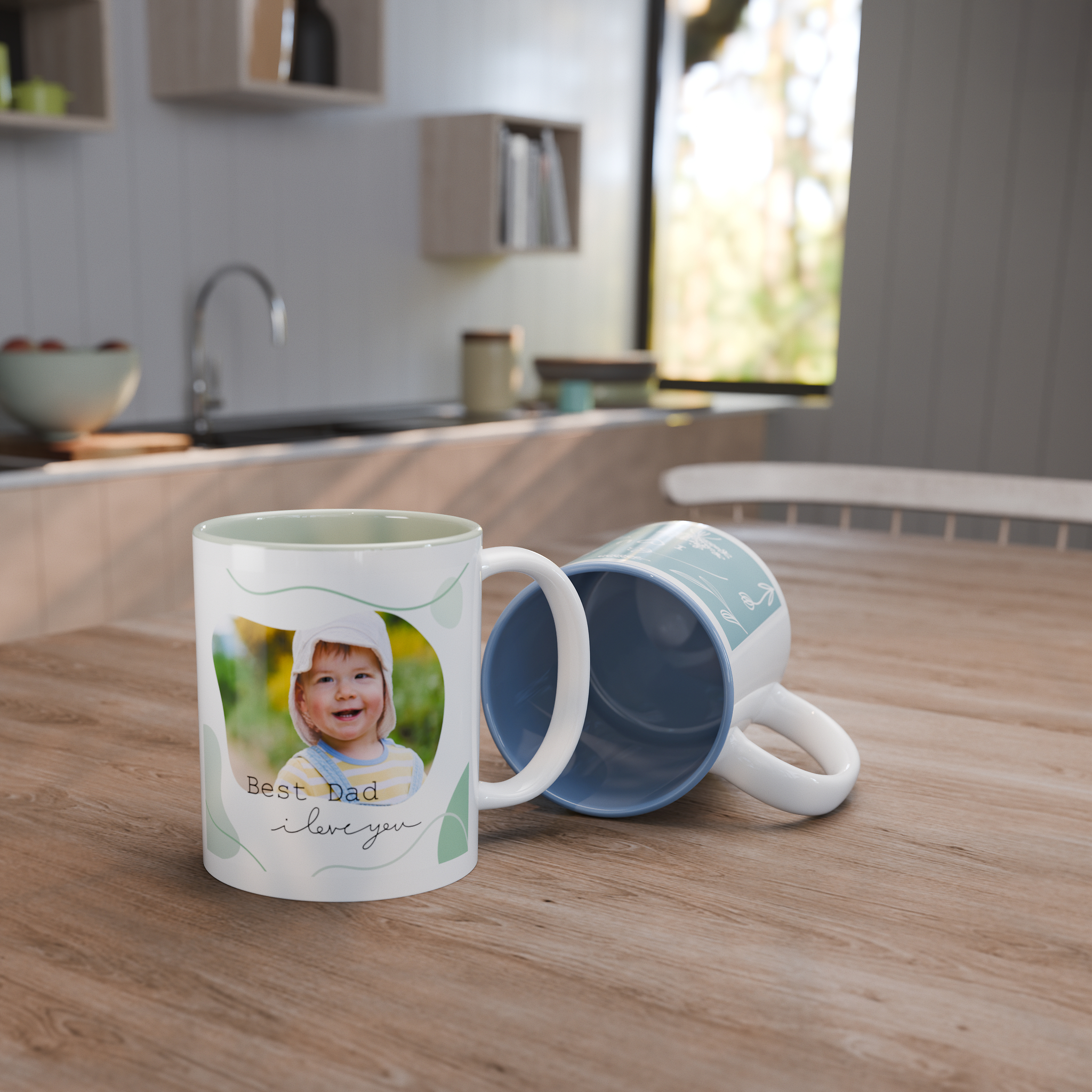 Fototassen mit pastellfarbenden Innenseiten