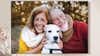 Stampa su tela con foto di una coppia di anziani e con il loro cane
