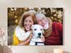 Lienzo personalizado con fotos de una pareja mayor en ambiente navideño