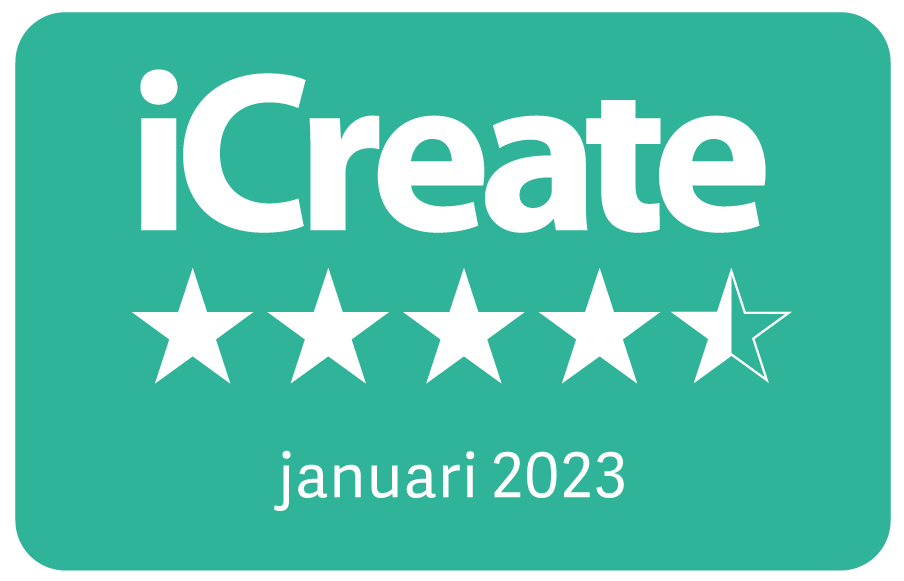 iCreate geeft met dit logo de fotoboeken van Pixum 4,5 van 5 sterren