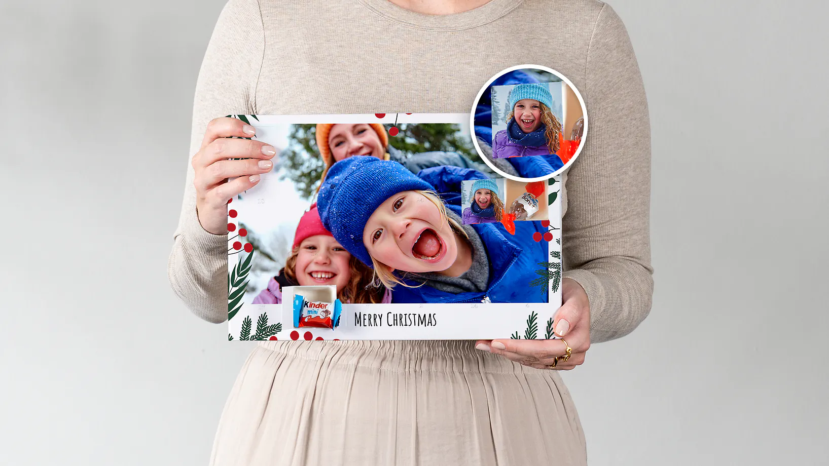 Commander un calendrier de l’Avent photo avec fenêtres personnalisées et chocolats