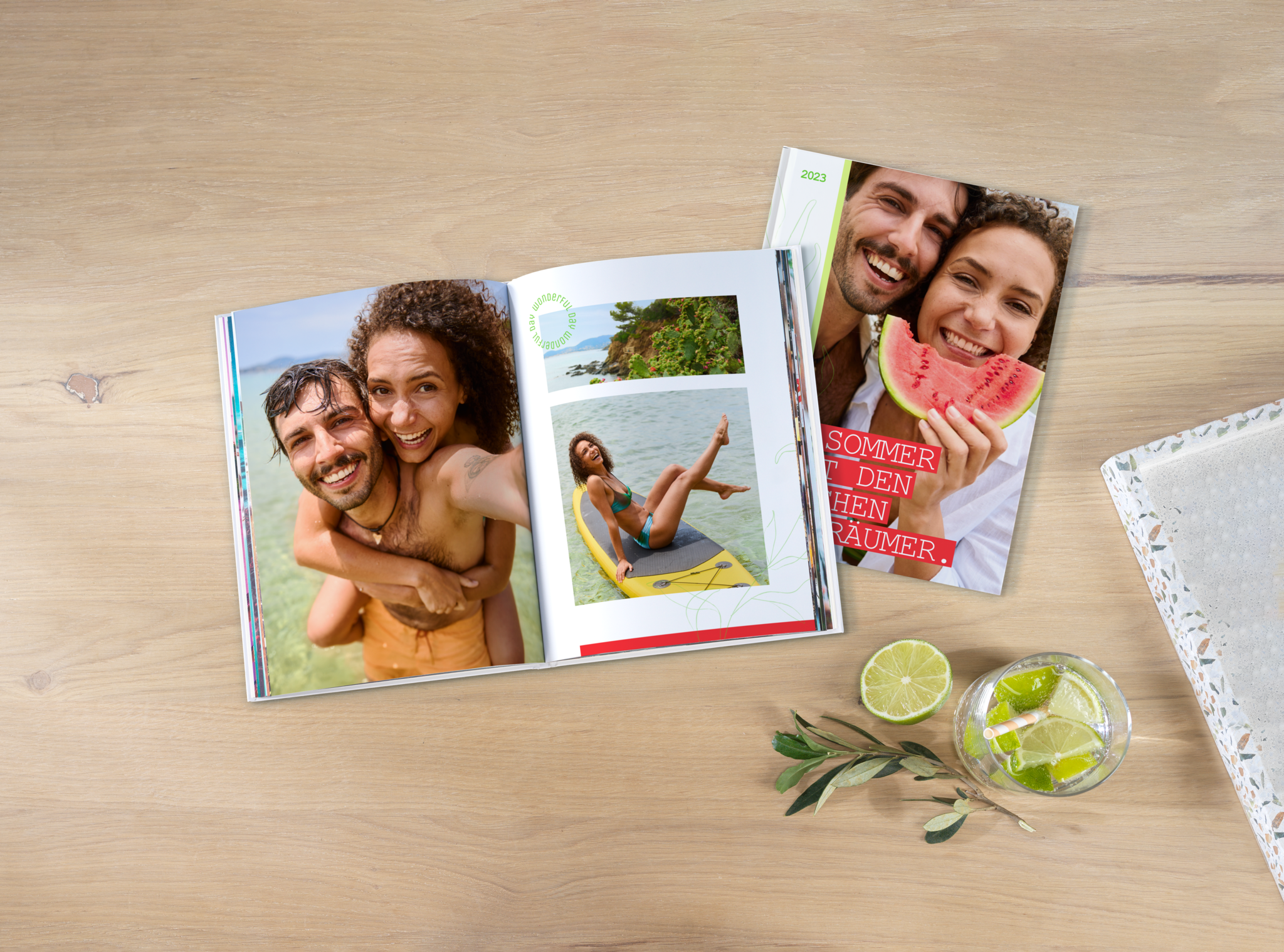 Álbum Digitalen formato vertical con fotos de vacaciones