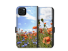Funda de móvil tipo cartera con la foto de un campo de flores