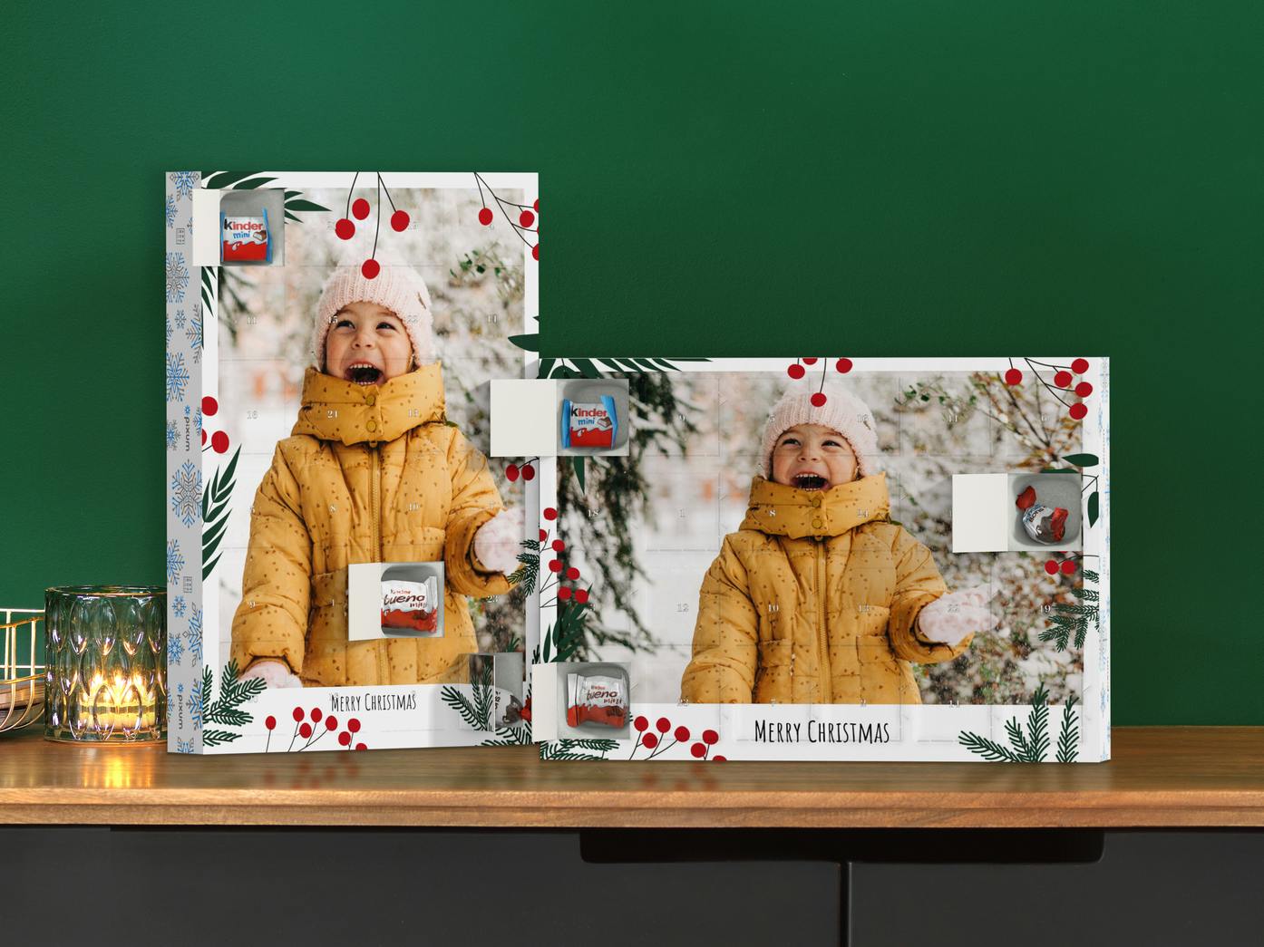 Pixum Advent Calendar with chocolate from kinder in landscape and portrait format