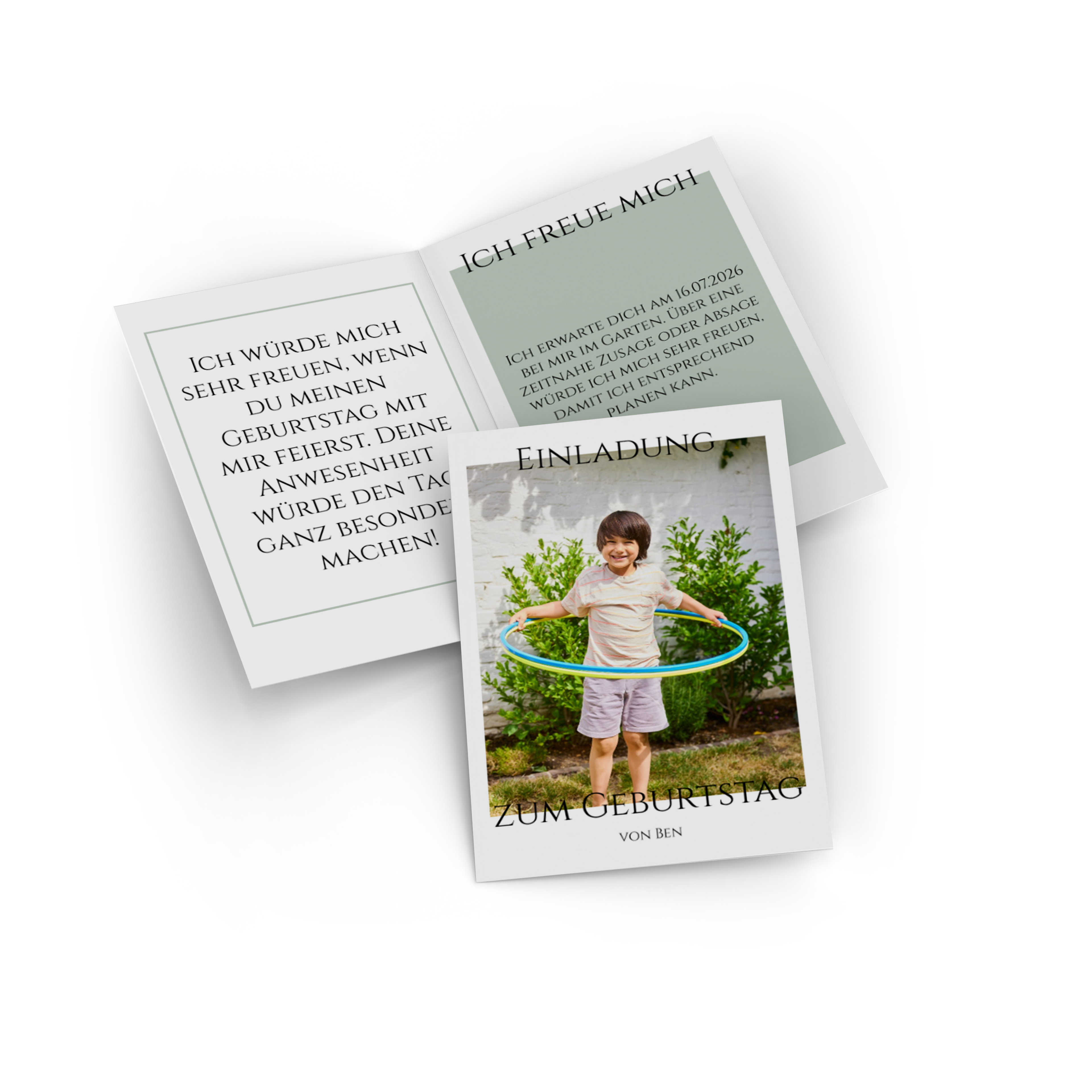 Klappkarte als Weihnachtskarte mit Familienfoto