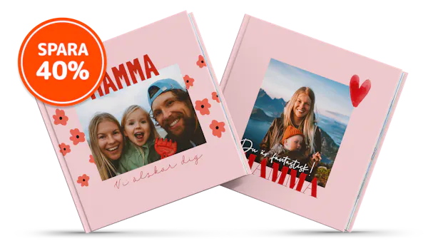 Pixum Fotobok Två fotoböcker i kvadratiskt format med mors dag design