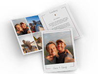 Kaart met vouw als uitnodiging voor bruiloft maken Kaart met vouw met foto's van een koppel als uitnodiging voor een bruiloft.