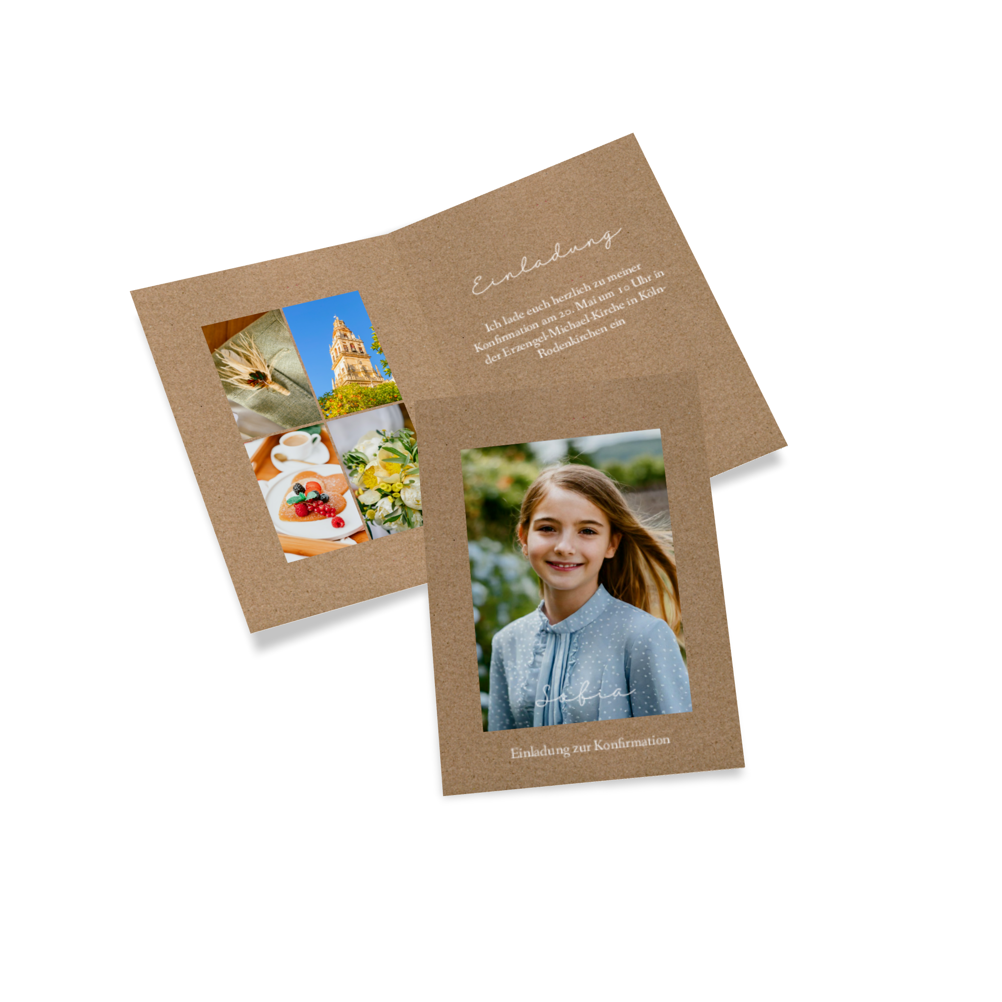 Klappkarte als Weihnachtskarte mit Familienfoto