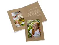 Communiekaartjes maken Communiekaartje met foto en tekst.