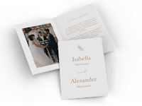 Dubbelvikt fotokort med bröllopsdesign