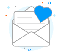 Newsletter Pixum Ilustración de un sobre con un corazón