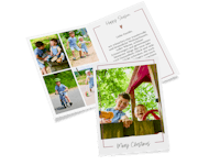 Foto-Klappkarten mit persönlicher Nachricht als Weihnachtskarten gestalten Klappkarte als Weihnachtskarte mit Familienfoto