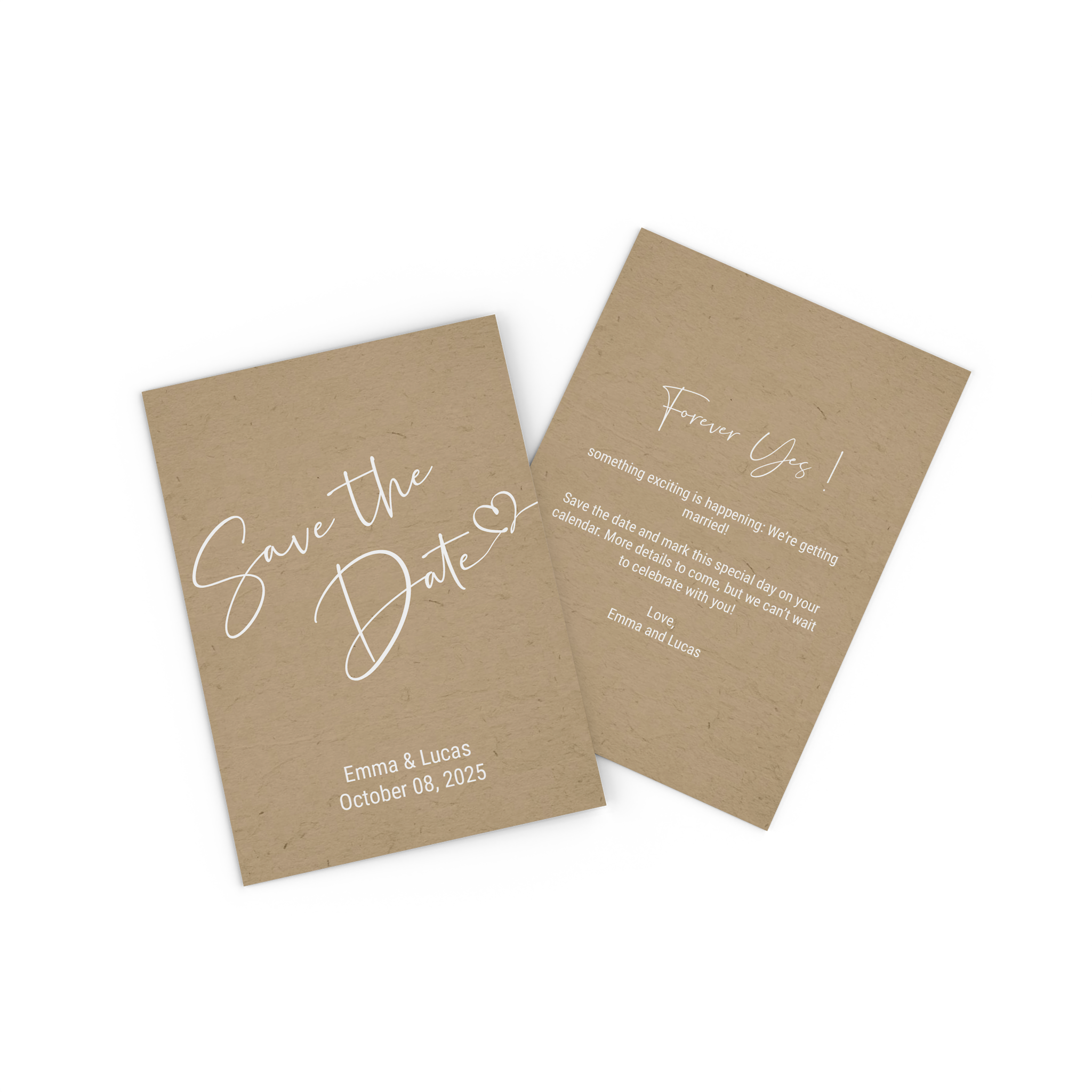 Save-the-date-kaarten ontwerpen met persoonlijke boodschap