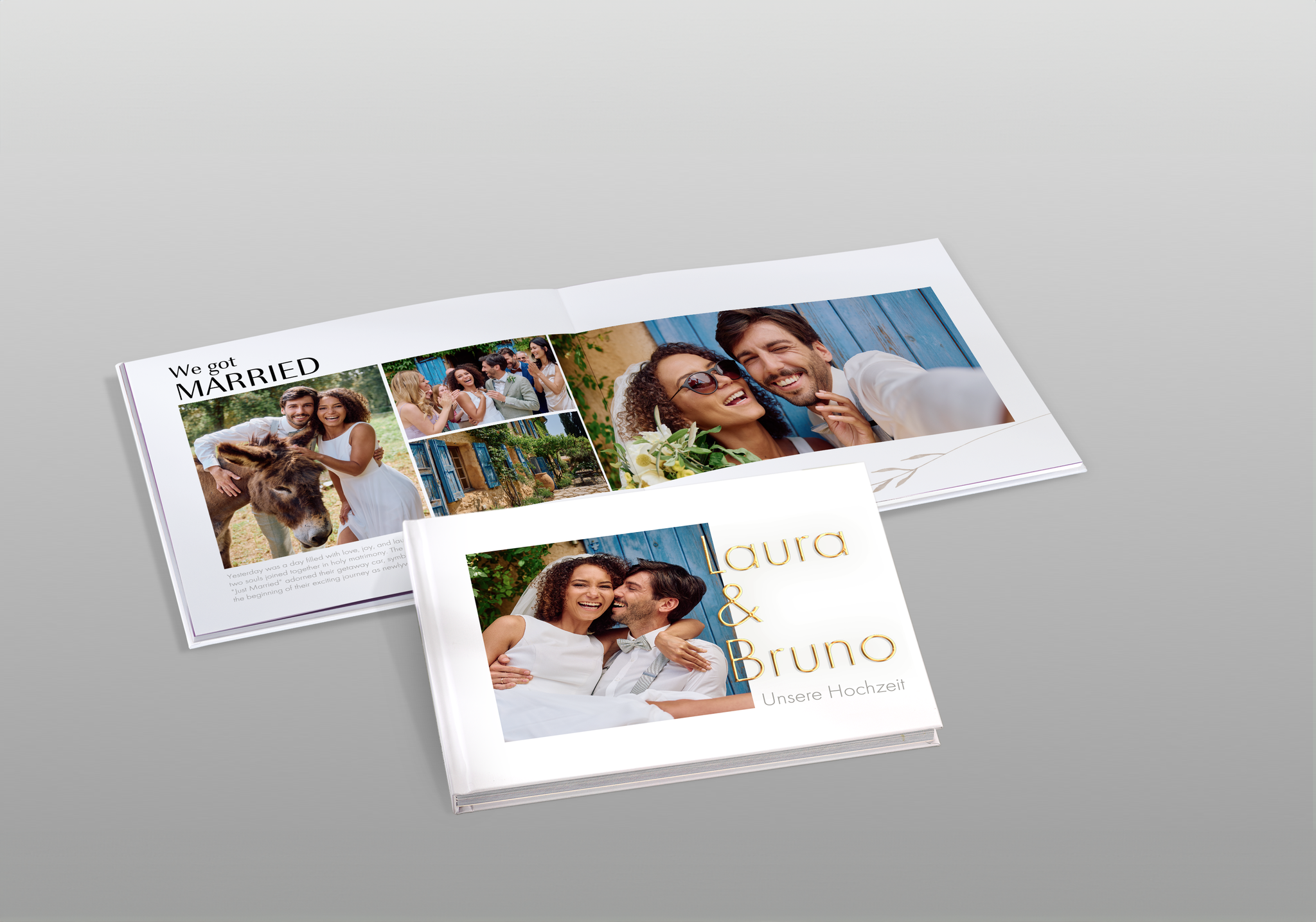 Ein Pixum Fotobuch mit der Vorlage "We said yes" um ein Fotobuch von der Hochzeit zu gestalten.