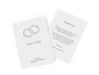 Bedankkaartjes voor bruiloft maken Bedankkaartjes voor een bruiloft met tekst erop.