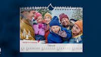 A5 Fotokalender mit Familienbild Fotokalender in A5 mit einem winterlichen Familienbild