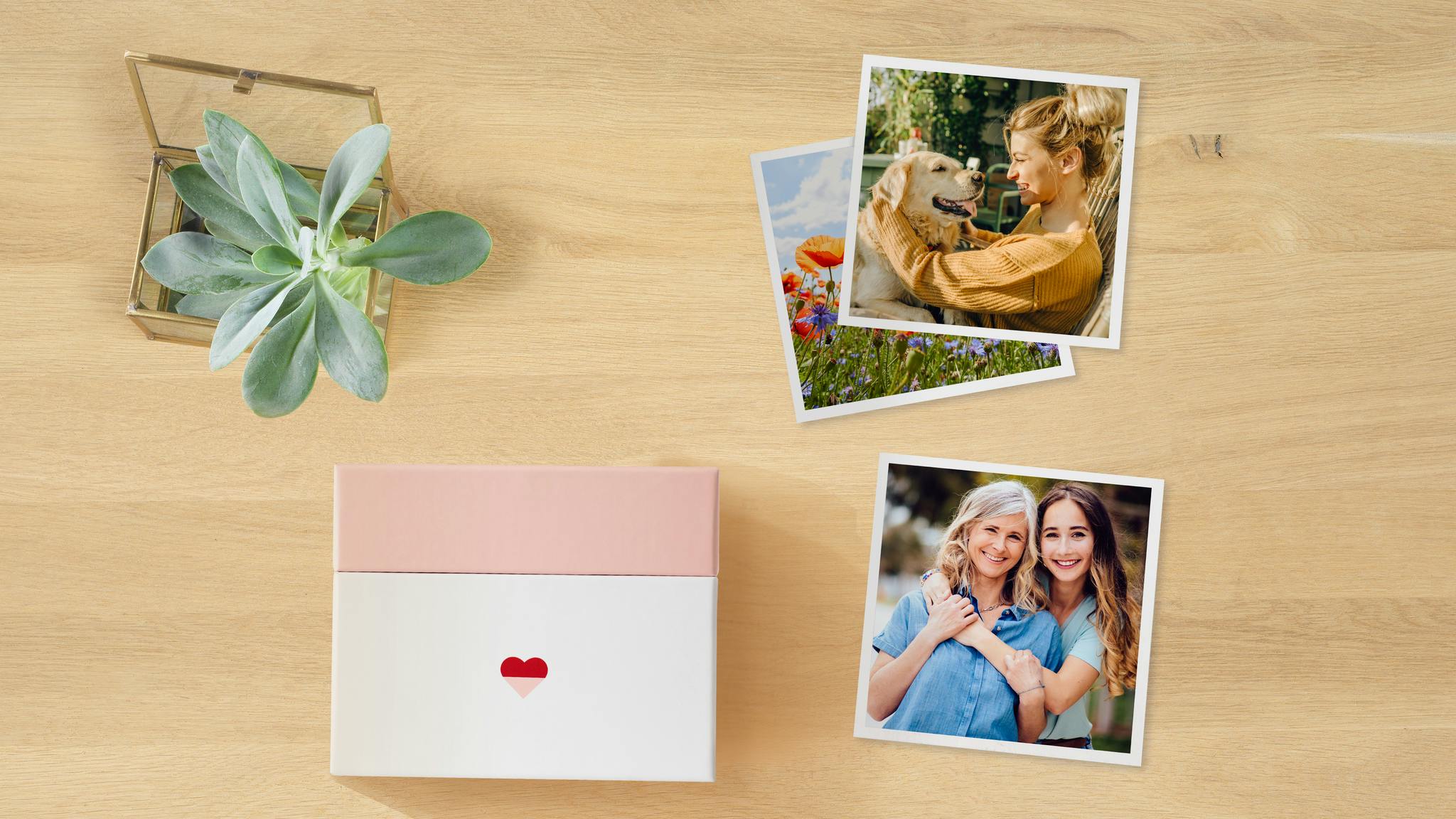 Skapa Pixum fotobox med square prints  med hjärt design