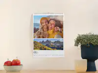 Calendario da parete verticale con collage di foto Calendario da parete con collage di foto di coppia e della natura in formato verticale