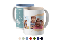 Fototasse mit pastellfarbigen Innenseiten