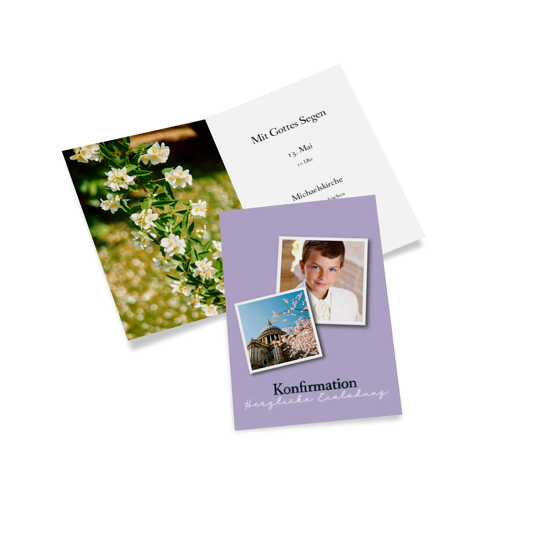 Klappkarte als Weihnachtskarte mit Familienfoto