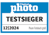 Logo "Testsieger" DigitalPhoto Pixum Fotobuch groß" Ausgabe 12/2024